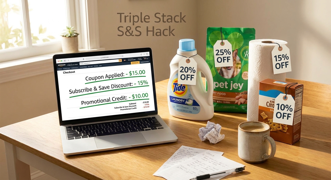 The ‘Triple Stack Subscribe & Save’ Hack: How To Turn One Boring Household Reorder Into A Hidden Promo-Code Payday